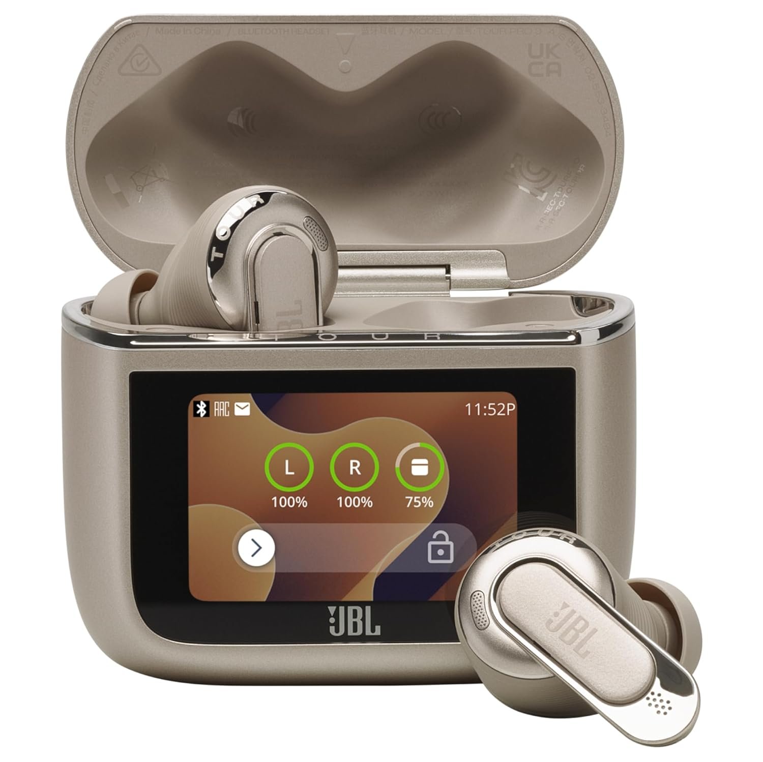 JBL Tour Pro 3 Wireless Earbuds, Smart Charging Case, 40H Battery Life with Adaptive Noise Reduction, Bluetooth, JBL Space 360 Sound, Brown