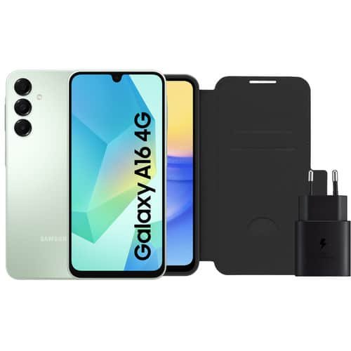 Samsung Galaxy A16 4G — 128 Go, Vert + Pack d'accessoires