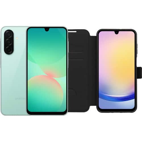 Samsung Galaxy A26 128 Go (Vert) 5G + étui BlueBuilt Book noir