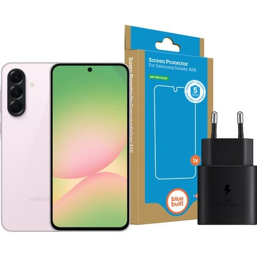 Samsung Galaxy A56 5G, 128 Go — Rose + pack d'accessoires de base