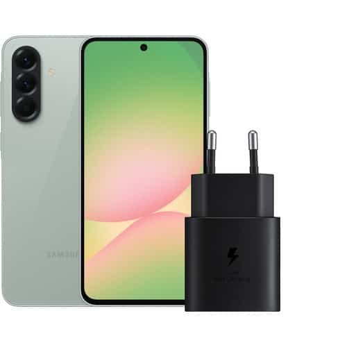 Samsung Galaxy A56 5G 128 Go Vert + chargeur Samsung 25 W noir