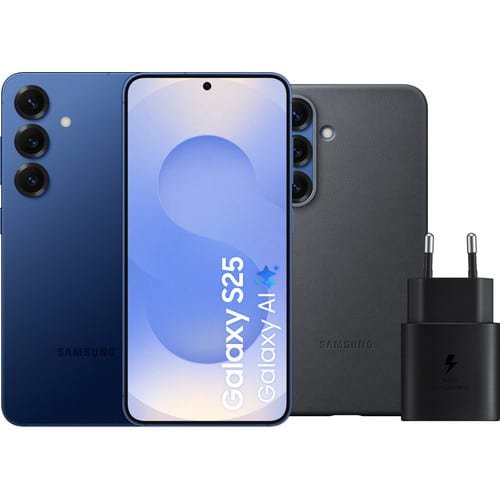 Samsung Galaxy S25 512 Go Bleu foncé 5G — Pack d'accessoires inclus