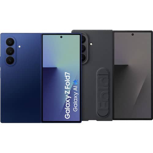 Samsung Galaxy Z Fold 7 5G — 512 Go, Bleu + coque en silicone noire