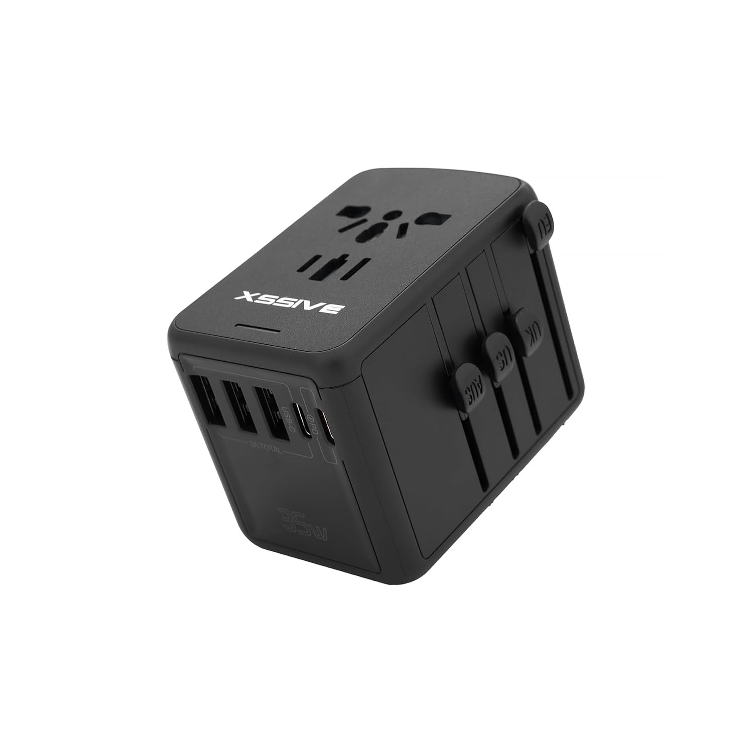 Worldwide Travel Adapter Travel Adapter with 3 USB Ports and 2 USB-C Ports with PD Fast Charge Travel Plug with Quick Charge International Travel Adapter for