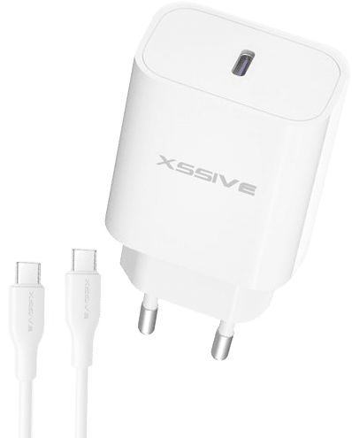 Xssive PD 20W Quick Charger+C-C Cable XSS-AC65NW - White | MondiParts B.V.